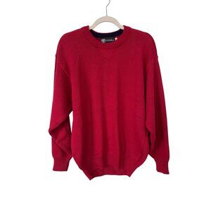 Tundra Canada Sweater Size Medium Crewneck Long Sleeve Pullover Red Staple Knit